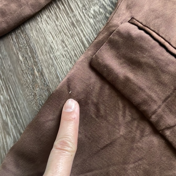 🤎Zara brown satin effect blazer linen viscose mix size small - Picture 11 of 11